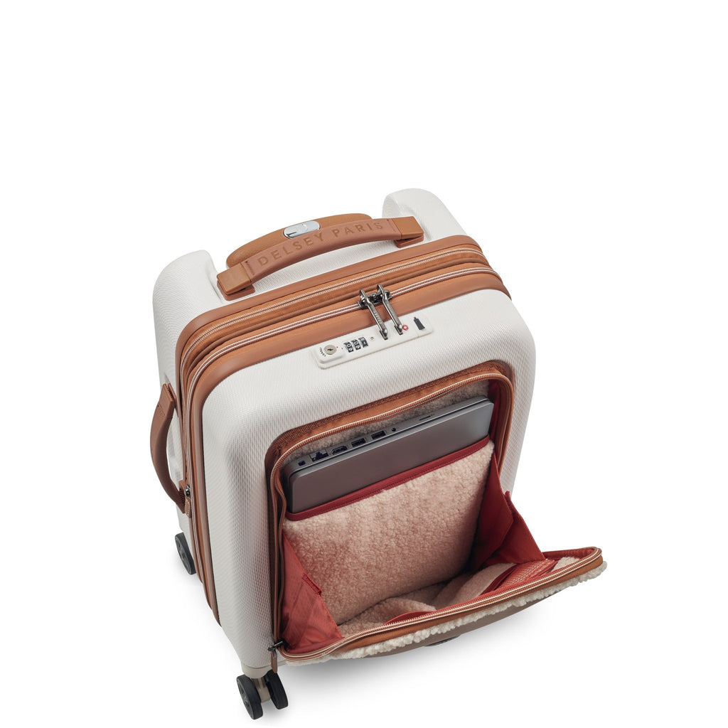 Delsey Paris, Chatelet leather and fur expandable, 55 cm, Angora - TROLERE - Delsey - Mirano - Delsey - Delsey Special - Trolere - Troler